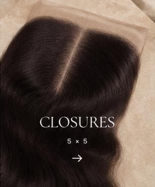 5 by 5 HD lace closure showing a clean centre parting